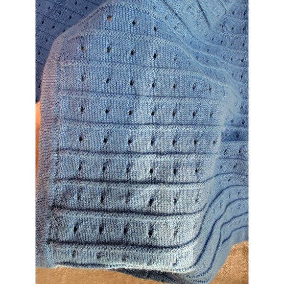 C Wonder Large blue‎ eyelet pattern, open front cardigan - Picture 2 of 8